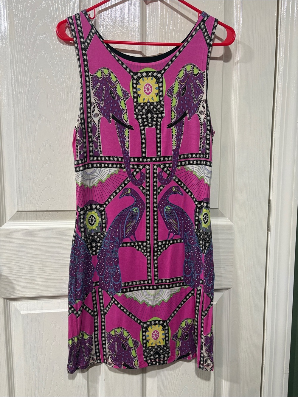Mara Hoffman Fuchsia & Purple Graphic Animal Print Mini Dress